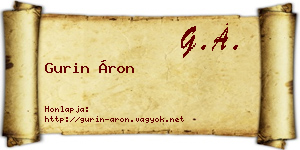 Gurin Áron névjegykártya